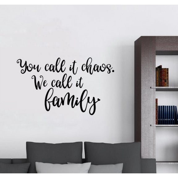 Family Wall Sticker Chaos We Call It Family Wall Art Decor Vinyl Decals 23x14-Inch Black