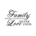 thumbnail image 1 of Family Where Life Never Love Ends Wall Stickers Art Room Removable DIY, 1 of 5