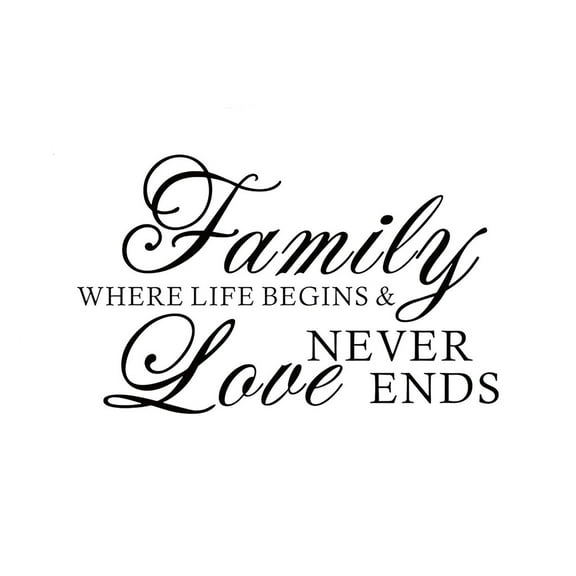 Family Where Life Never Love Ends Wall Stickers Art Room Removable DIY