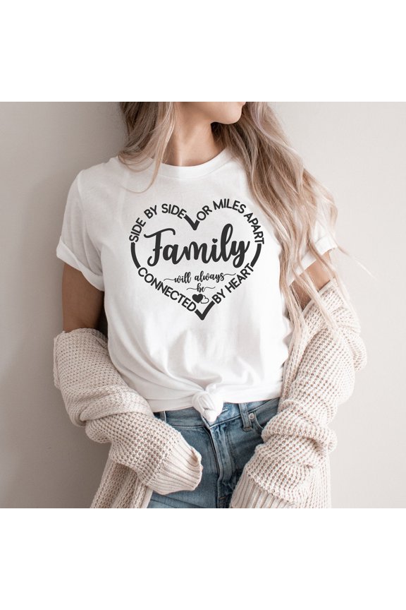Family Will Always Be Connected By Heart Shirt, Matching Family Tees For Youth , Vacation Group Shirt, Cute Fam Day, Family Gathering Unisex S-5XL Hot Trending Shirt, Vintage Birthday Gift