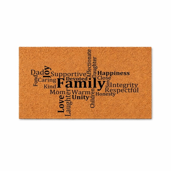 Family Word Art Doormat, Welcome Door Mat, Entryway Doormat, Housewarming Gift, Family Gift, Home Decor Rug Mat 5484 (16x24 inches) 5484