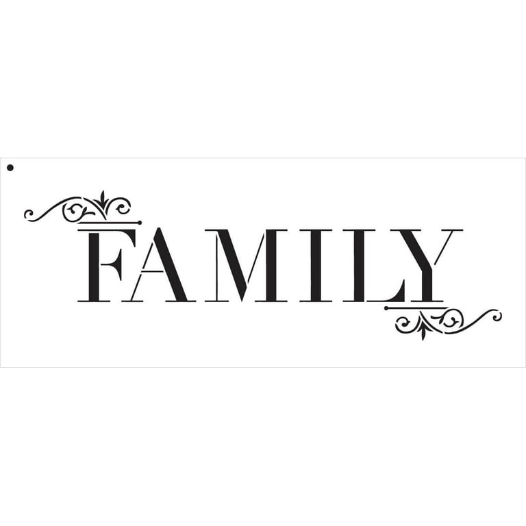 Family - Word Art Stencil - Classic Embellished - 25 family-word-art-stencil-classic-embellished-25-x-10-walmart-com
