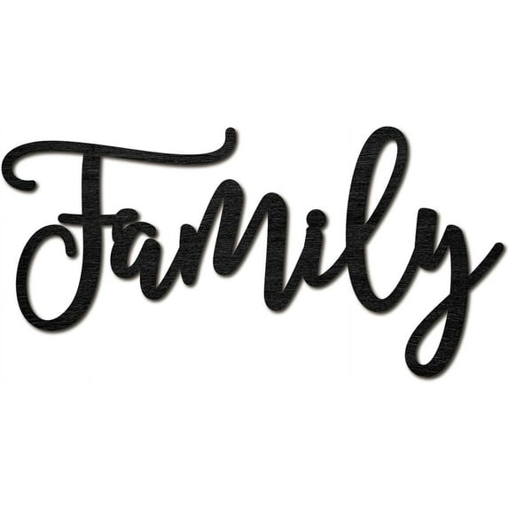Family Word Cutout Sign Laser Cut Wood Letter Sign Black Wall Decor Unfinished Wooden Signs Wall Art Basswood Hanging Sculpture Decor