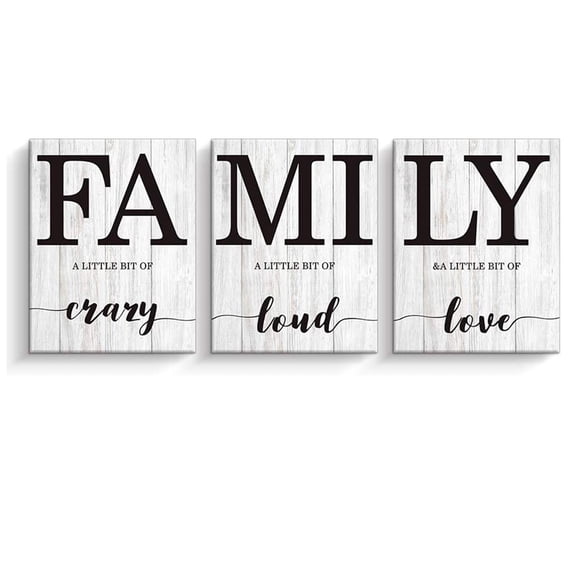 Family Words Textual Decorative Wall Art Wood Wall Plaque Home Decor