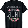 thumbnail image 1 of Family World's Best Great Aunt Shirt Funny Auntie Ever Gift T-ShirtPure cotton short-sleeved shirts for both men and women, 1 of 6