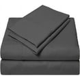 thumbnail image 1 of Family XL King Size 4 Piece Sheet Set, 300 Thread Count Fabric, 16" Deep Pocket, Sateen Finish Sheets, 100% Egyptian Cotton, Cool and Breathable - Dark Grey Solid., 1 of 6