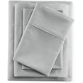 thumbnail image 1 of Family-XL Size Cotton Sheets Set, 4 Piece 400 Thread Count Luxury Sheets & Pillowcases, Upto 18" Inches Deep Pocket & 100% Egyptian Cotton Bedsheets, Soft & Cooling - Light Grey Solid., 1 of 7