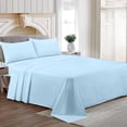 thumbnail image 1 of Family XL Size Egyptian Cotton Family King Sheet Set Premium 800 TC Softest Family King Bed Sheets Light Blue Solid 30 Inch Deep Pocket 4PC- 1 Flat Sheet, 1 Fitted Sheet & 2 Pillowcase, 1 of 7
