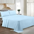 thumbnail image 1 of Family XL Size Egyptian Cotton Family King Sheet Set Premium 800 TC Super Soft Family King Bed Sheets Light Blue Solid 18 Inch Deep Pocket 4PC- 1 Flat Sheet, 1 Fitted Sheet & 2 Pillowcase, 1 of 7