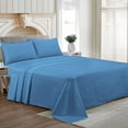 thumbnail image 1 of Family XL Size Egyptian Cotton Family King Sheet Set Premium 800 TC Super Soft Family King Bed Sheets Mediterranean Blue Solid 24 Inch Deep Pocket 4PC- 1 Flat Sheet, 1 Fitted Sheet & 2 Pillowcase, 1 of 7