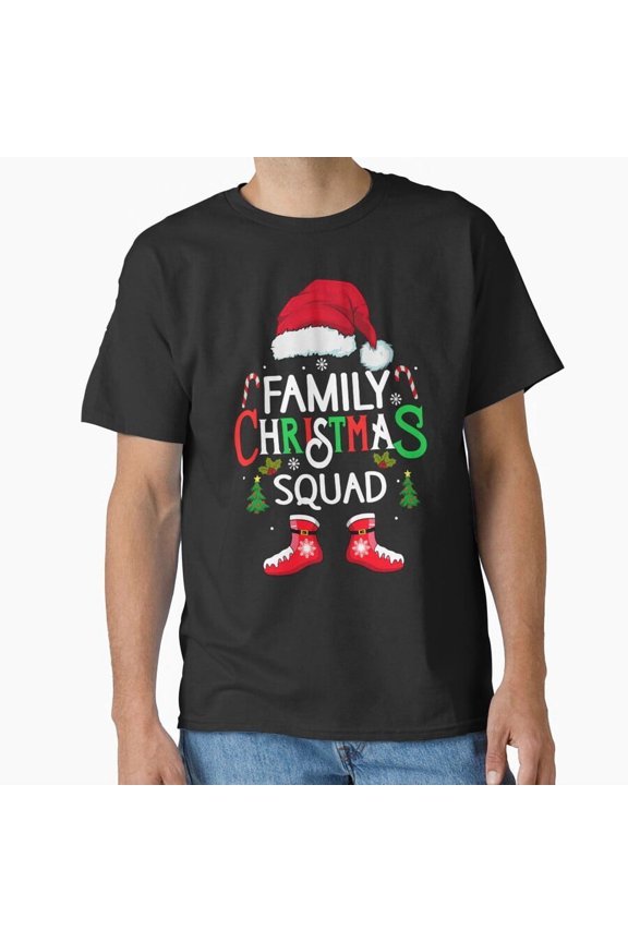 Family Xmas Squad Funny Matching 2023 Holiday Crew Fun Unisex T-Shirt, up to Size 5XL