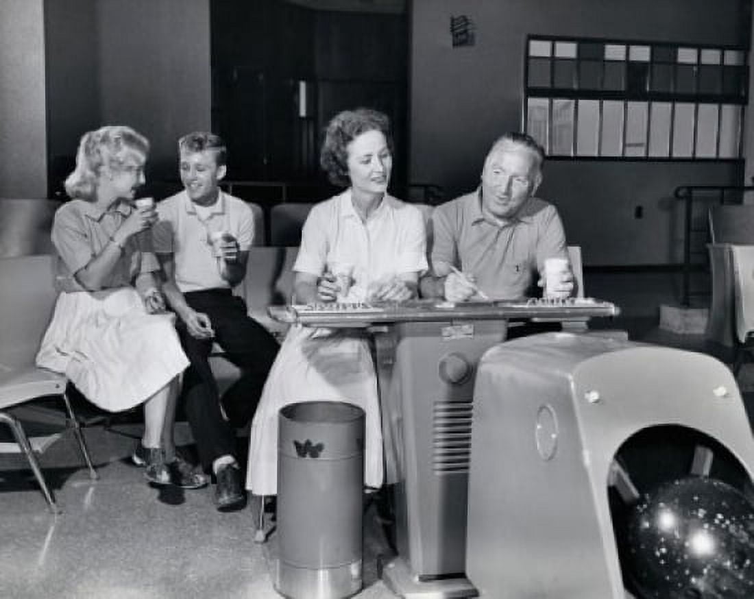 Family at a bowling alley Canvas Art - (24 x 36)