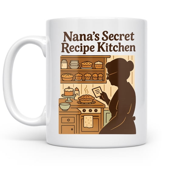 Family baking, 11oz mug, for home bakers and cozy farmhouse kitchens with nostalgic recipe art