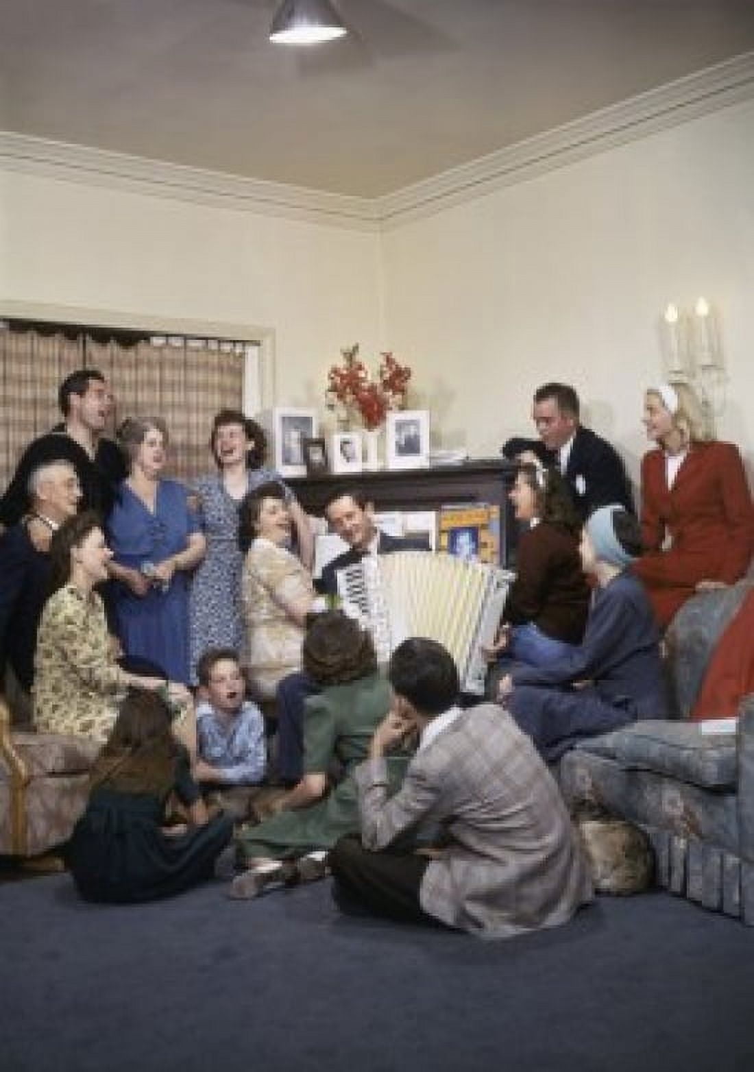 Family celebrating a reunion party at home Canvas Art -  (18 x 24)