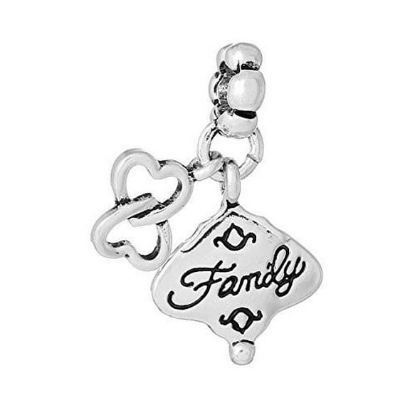 Family charm for European Snake Chain Charm Bracelet