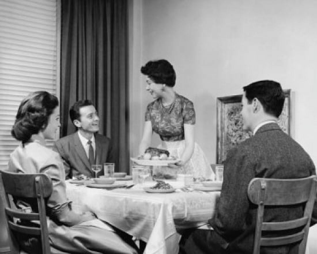 Family eating together Canvas Art - (18 x 24)