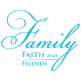thumbnail image 1 of Family faith and friends Vinyl Decal Sticker Quote - Small - Ice Blue, 1 of 3