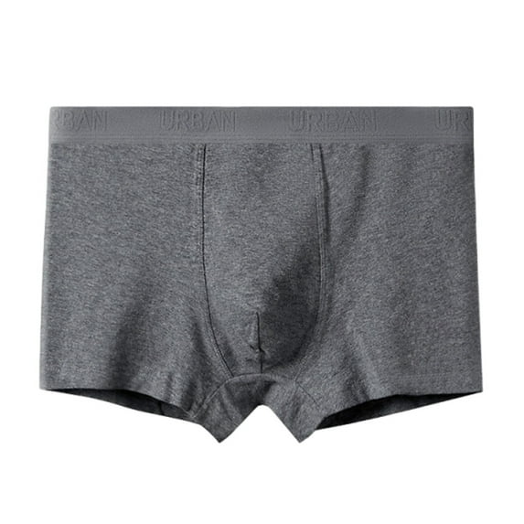 Family gifts Men’s Stretch Cotton Boxers Briefs Digital Solid Breathable Close Fitting Underpants Comfortable Boxers Gray L