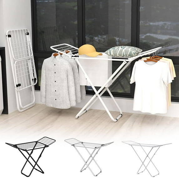 Family gifts X-type Floor Drying Rack Balcony Folding Drying Rack Indoor And Outdoor Installation Drying Rack