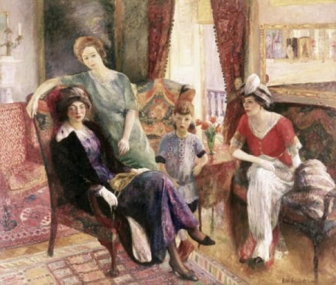 Family group by William James Glackens (1870-1938) oil on canvas Canvas Art - William James Glackens (18 x 24)