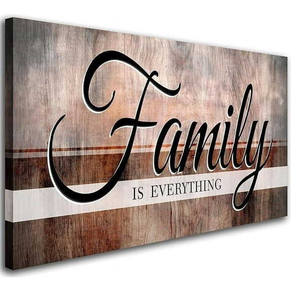 Family is Everything Wall Decor|Canvas Wall Art for Living Room|Rustic Farmhouse Wall Art|Family Signs Wall Art|Family Quote Canvas Prints