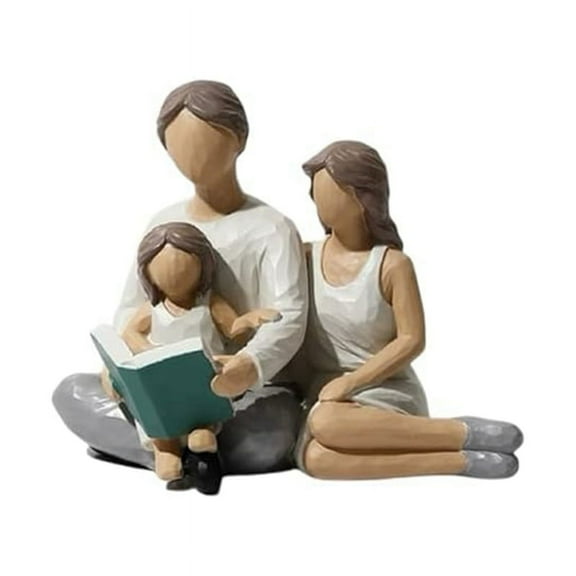 Family of 3 Figurines Decor Resin Sculpture