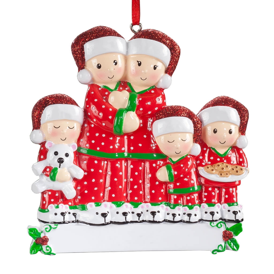 Family of 5 in Pajamas Ornament - Walmart.com