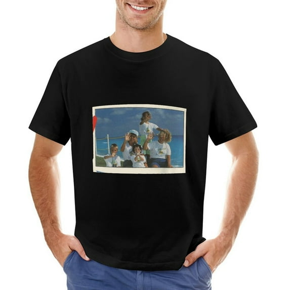 Family-photo Vintage T-shirt Mens Cotton Classic Crewneck Short Sleeve Tees Unisex Black XL