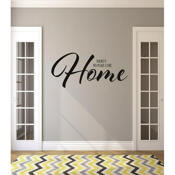 Family There is no place like Home Cute Home Wall Decal Decoration There's no Place like Home Quote Cute Typography Lasts Years and Easily Removable - Size: 20 In(W) x 40 In(H)