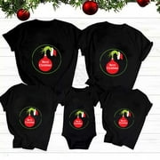 DLRB Family's Fashion Short Sleeve Grinch Print Funny Christmas T-shirt