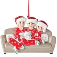 thumbnail image 1 of Family with Cat Ornament, 100% Resin, Includes Red Hanging Ribbon, Seasonal Décor - Measures 4 1/4" Long x 4" Wide, Family of 3, 1 of 3