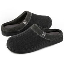 FamilyFairy Men's Memory Foam House Slippers Warm Slip-On Bedroom Shoes