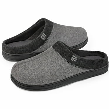 FamilyFairy Men's Memory Foam House Slippers Warm Slip-On Bedroom Shoes