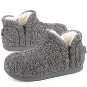 LB LONGBAY SINCE 1997 FamilyFairy Women's Memory Foam Bootie Slippers Warm Shearling Boots Slippers Soft Plush Fleece Comfy House Slippers Outdoor Indoor Rubber Sole