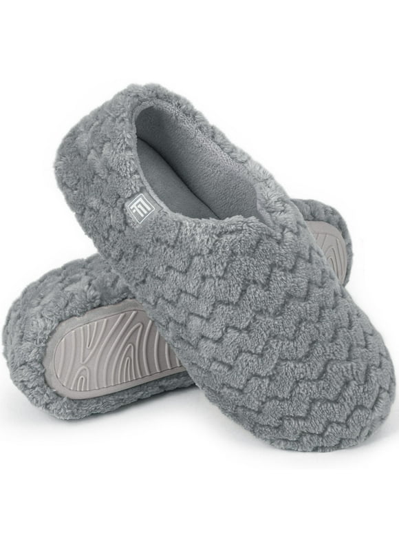 FamilyFairy Women's Memory Foam Slippers Lightweight Cozy Closed Back Slippers Washable House Shoes Indoor Outdoor