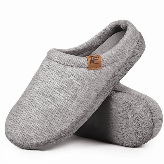 FamilyFairy Womens Slip On Memory Foam Slippers Comfy Knit Bedroom House Shoes for Indoor Outdoor