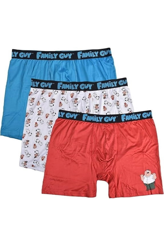 FamilyGuy Men's 3-Pack Comfort Boxer Brief, Red, Large