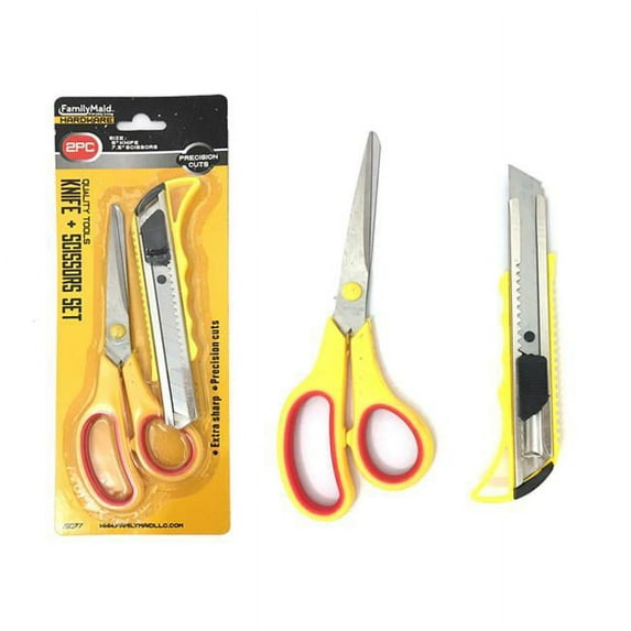 FamilyMaid 16077 Box Cutter with Knife & Scissors, 2 Piece - Pack of 96