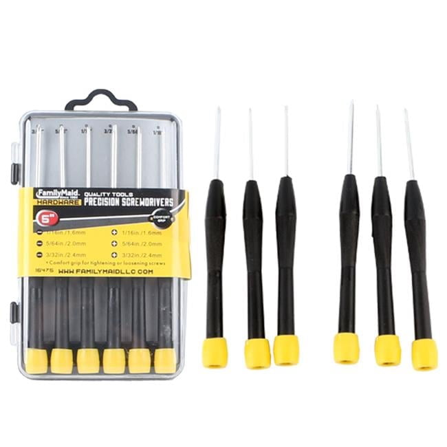 FamilyMaid 16475 3.5 x 5.25 in. Precision Screwdrivers, 6 Piece - Pack ...