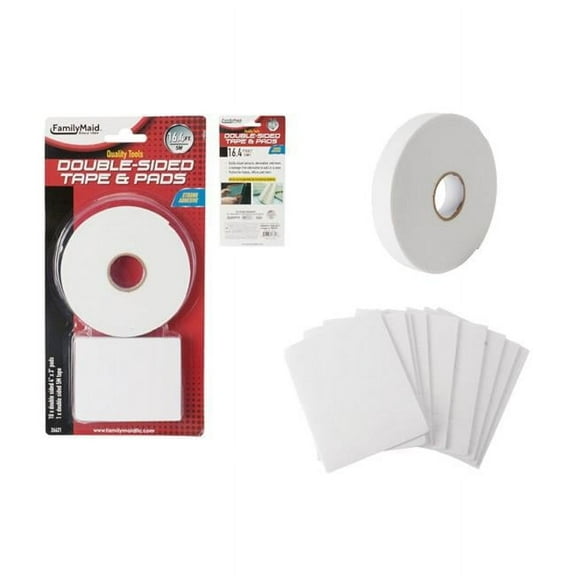 FamilyMaid 26621 5 m & 10 m Square Double Side Foam Tape & Pads - 11 Piece