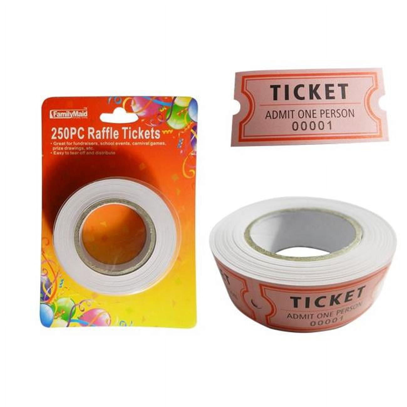FamilyMaid 34219 250 Piece No. 1 Rolled Raffle Tickets, Pack of 96 ...