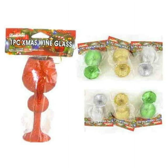 FamilyMaid 83107 Christmas Wine Glass, 4 Assorted Color