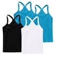 thumbnail image 1 of FamilyThread 4 Pack Girls Tank Tops Solid Sleeveless Undershirts Scoop Neck Undershirts Soft Tops For 1-13Y, 1 of 6