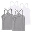 thumbnail image 1 of FamilyThread 4 Pack Girls Tank Tops Solid Sleeveless Undershirts Scoop Neck Undershirts Soft Tops For 1-13Y, 1 of 6