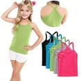 thumbnail image 1 of FamilyThread 5 Pack Girls Tank Tops Solid Sleeveless Undershirts Scoop Neck Undershirts Soft Tops For 1-13Y, 1 of 8