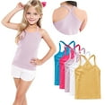 thumbnail image 1 of FamilyThread 5 Pack Girls Tank Tops Solid Sleeveless Undershirts Scoop Neck Undershirts Soft Tops For 1-13Y, 1 of 9
