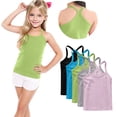 thumbnail image 1 of FamilyThread 5 Pack Girls Tank Tops Solid Sleeveless Undershirts Scoop Neck Undershirts Soft Tops For 1-13Y, 1 of 8