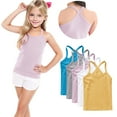 thumbnail image 1 of FamilyThread 5 Pack Girls Tank Tops Solid Sleeveless Undershirts Scoop Neck Undershirts Soft Tops For 1-13Y, 1 of 9