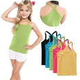 thumbnail image 1 of FamilyThread 5 Pack Girls Tank Tops Solid Sleeveless Undershirts Scoop Neck Undershirts Soft Tops For 1-13Y, 1 of 9
