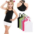 thumbnail image 1 of FamilyThread 5 Pack Girls Tank Tops Solid Sleeveless Undershirts Scoop Neck Undershirts Soft Tops For 1-13Y, 1 of 9